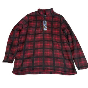 Mack Russo Flannel Half Zip Pullover, Men's, Red / Black, Size Large • NWT
